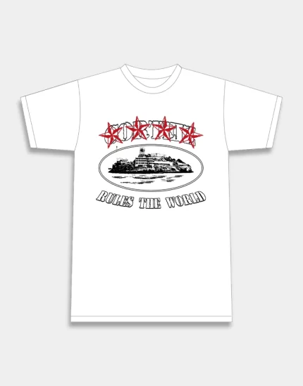 Corteiz Merch 4Starz Alcatraz White T-Shirt