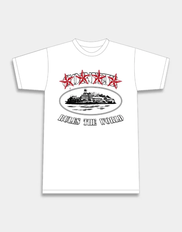 Corteiz Merch 4Starz Alcatraz White T-Shirt