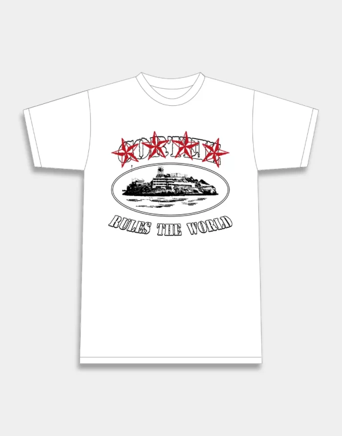 Corteiz Merch 4Starz Alcatraz White T-Shirt