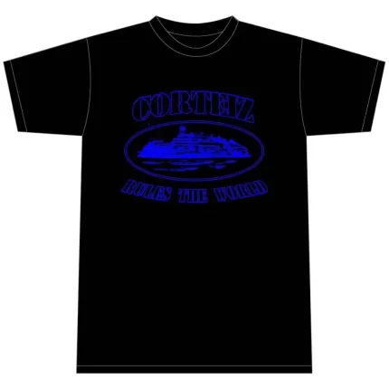 Corteiz Merch Alcatraz Black/Blue T-Shirt