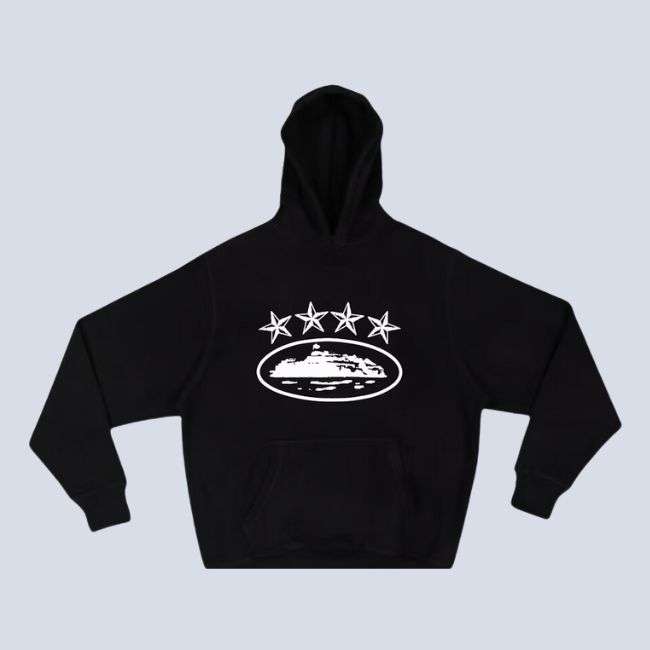 Corteiz Merch 4Starz Alcatraz Black Hoodie