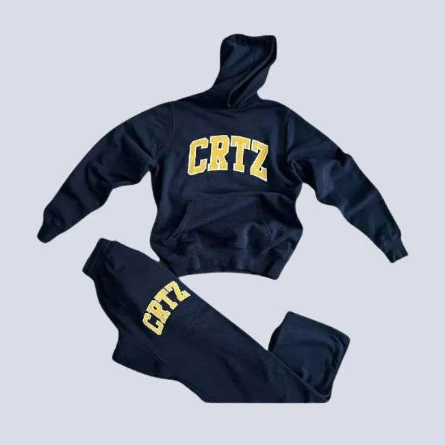 Corteiz Merch Big Logo Blue Shain Tracksuit